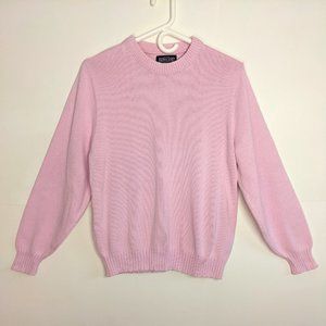 Land's End Women's Crew Neck Sweater      Small Pink Cotton Vintage